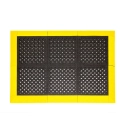 Modular ergonomic anti-slip mat, 4safety, H4, 112 x 112 cm, black-yellow with edges included
