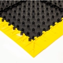 Modular ergonomic anti-slip mat, 4safety, H4, 112 x 112 cm, black-yellow with edges included