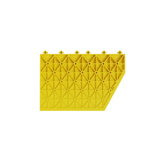 Edge for modular mat H6/H7, male left, 30 x 46 cm, yellow