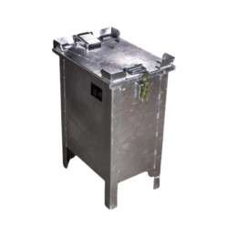 Galvanized container for storing lithium-ion batteries