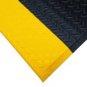 Mata antyzmęczeniowa 4safety, W2, 60 x 91 cm, czarno-żółta, środowisko suche do długotrwałej pracy stojącej, z taśmami FloorHold