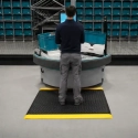 Industrial anti-fatigue mat W2, 60 x 91 cm, black-yellow, dry environment for prolonged standing work