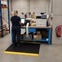 Industrial anti-fatigue mat W2, 60 x 91 cm, black-yellow, dry environment for prolonged standing work