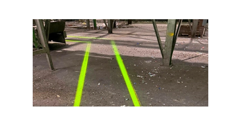 Visible markings despite dust and heavy traffic. 600 meters of LED lines at the Waste Disposal Plant in Gdańsk.